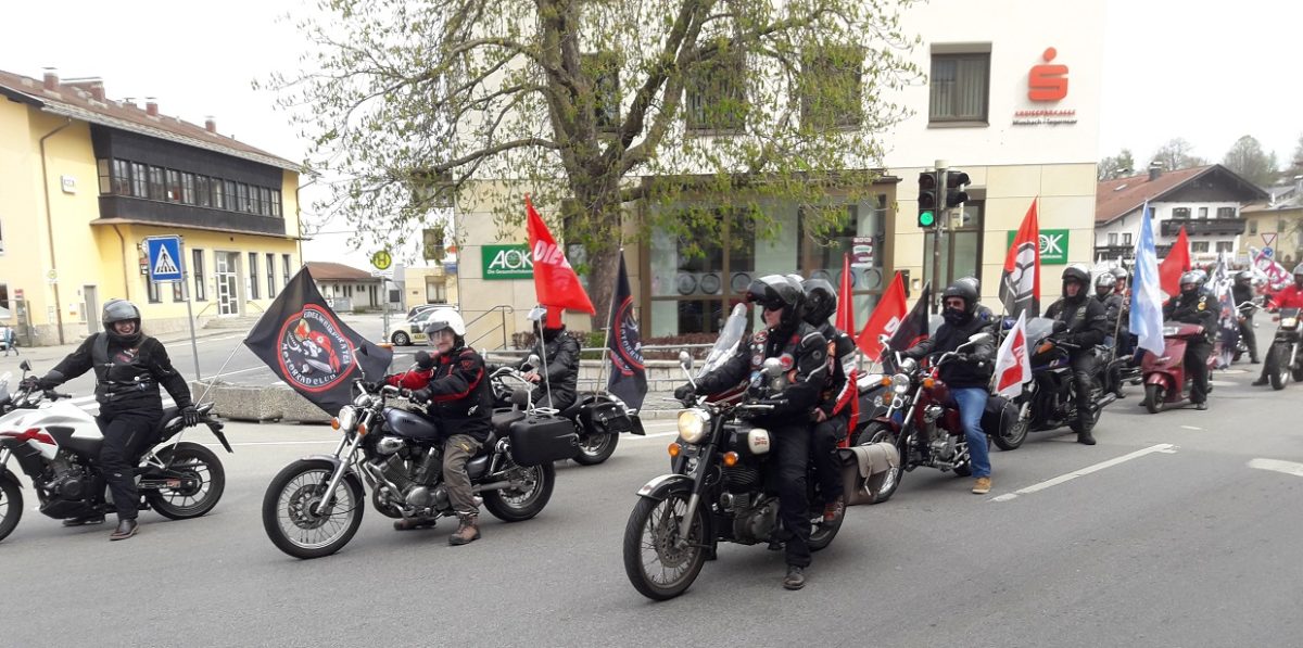 Bikercorso zum Ostermarsch in Miesbach Ostersamstag 31ter März